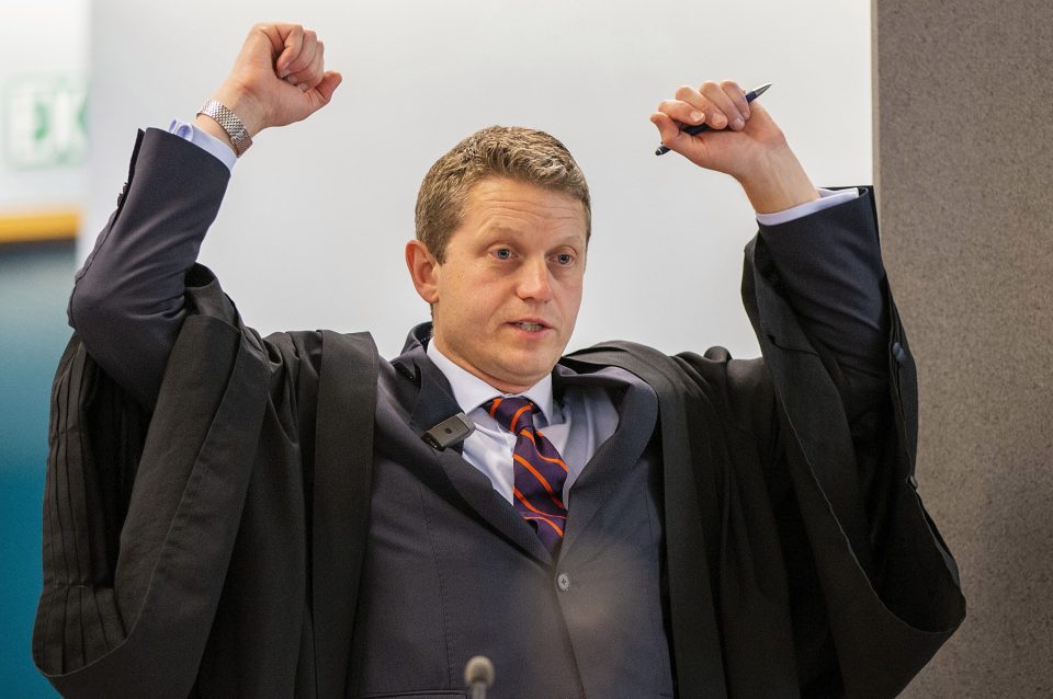  Defence lawyer Ian Brookie delivers his closing speech at Auckland High Court