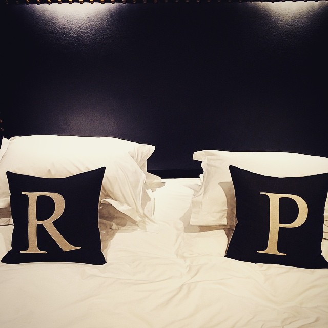  The couple have personalised pillows