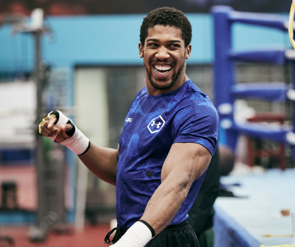  Joshua looked focused but relaxed in training