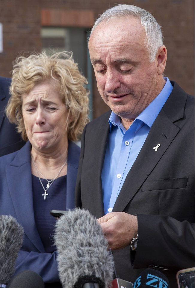  Grace Millane's parents, pictured outside court, thanked the people of New Zealand for their support during the trial