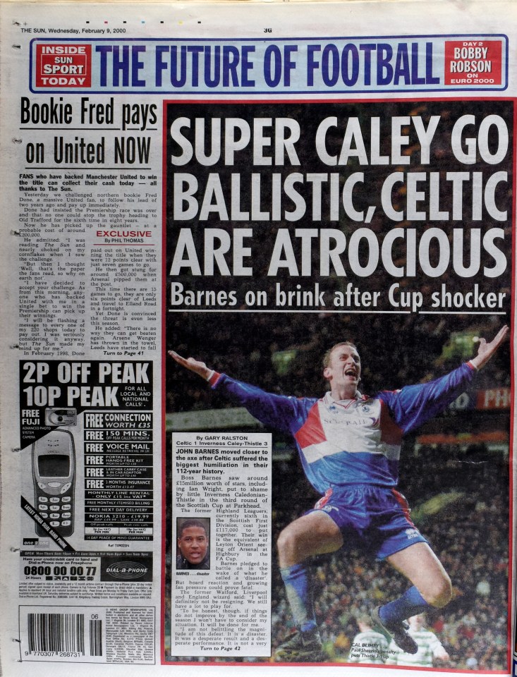  The genius headline that covered Inverness Caledonian Thistle's 3-1 win against Celtic in the Scottish Cup