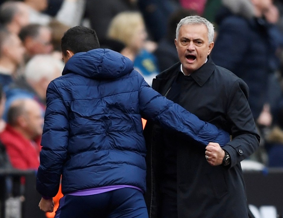  Jose Mourinho celebrated after his team took the lead in the first half