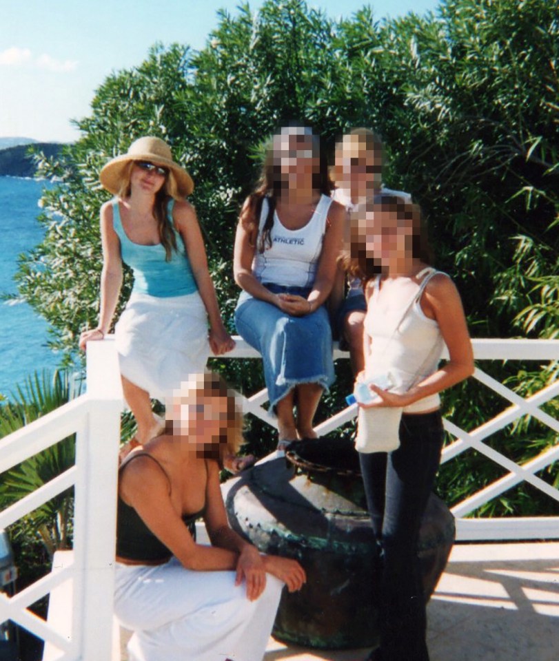 Chauntae, top left, is pictured with other girls on the island