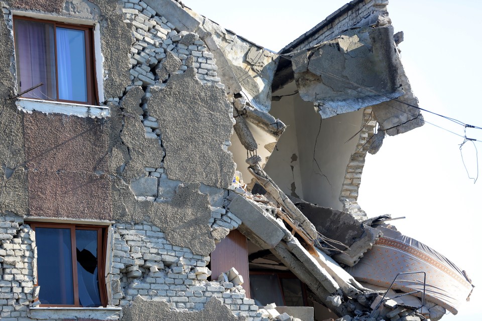  A damaged house is seen after a magnitude 6.4 earthquake in Thumane, western Albania, November 26