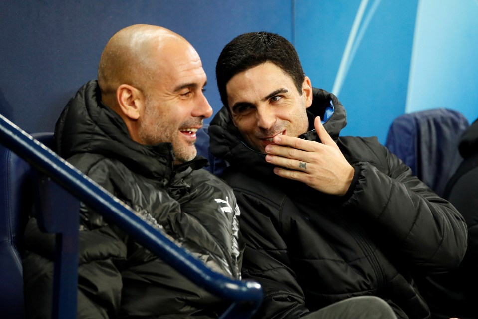  Pep Guardiola has mentored Mikel Arteta at the Etihad and the pair have become close