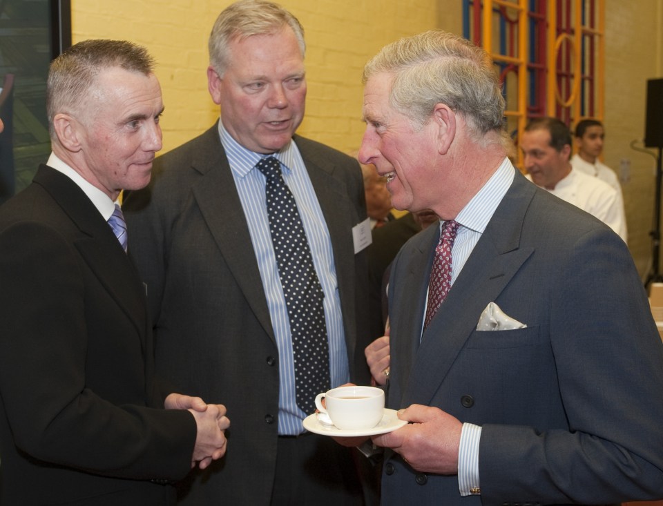  Prince Charles speaks to chef Gary Rhodes in Mayfair in 2010