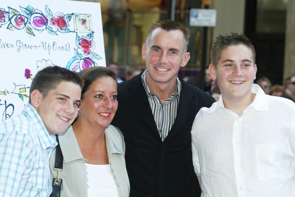 Gary Rhodes, pictured with his family in 2003, married his wife Jennie in 1989