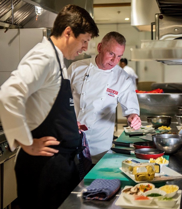 Gary Rhodes was pictured working as a chef in Dubai earlier this month