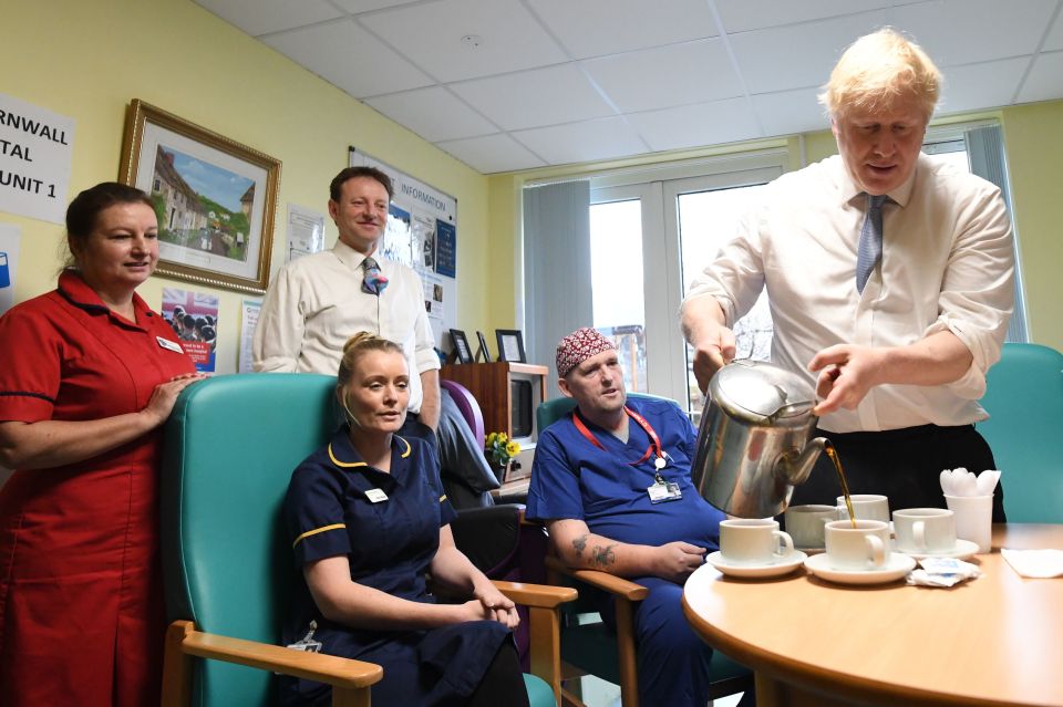  Boris was grilled by nurses at a hospital in Cornwall on the campaign trail this week