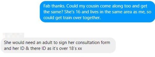  A third agreed - as long as an adult signed the consultation form