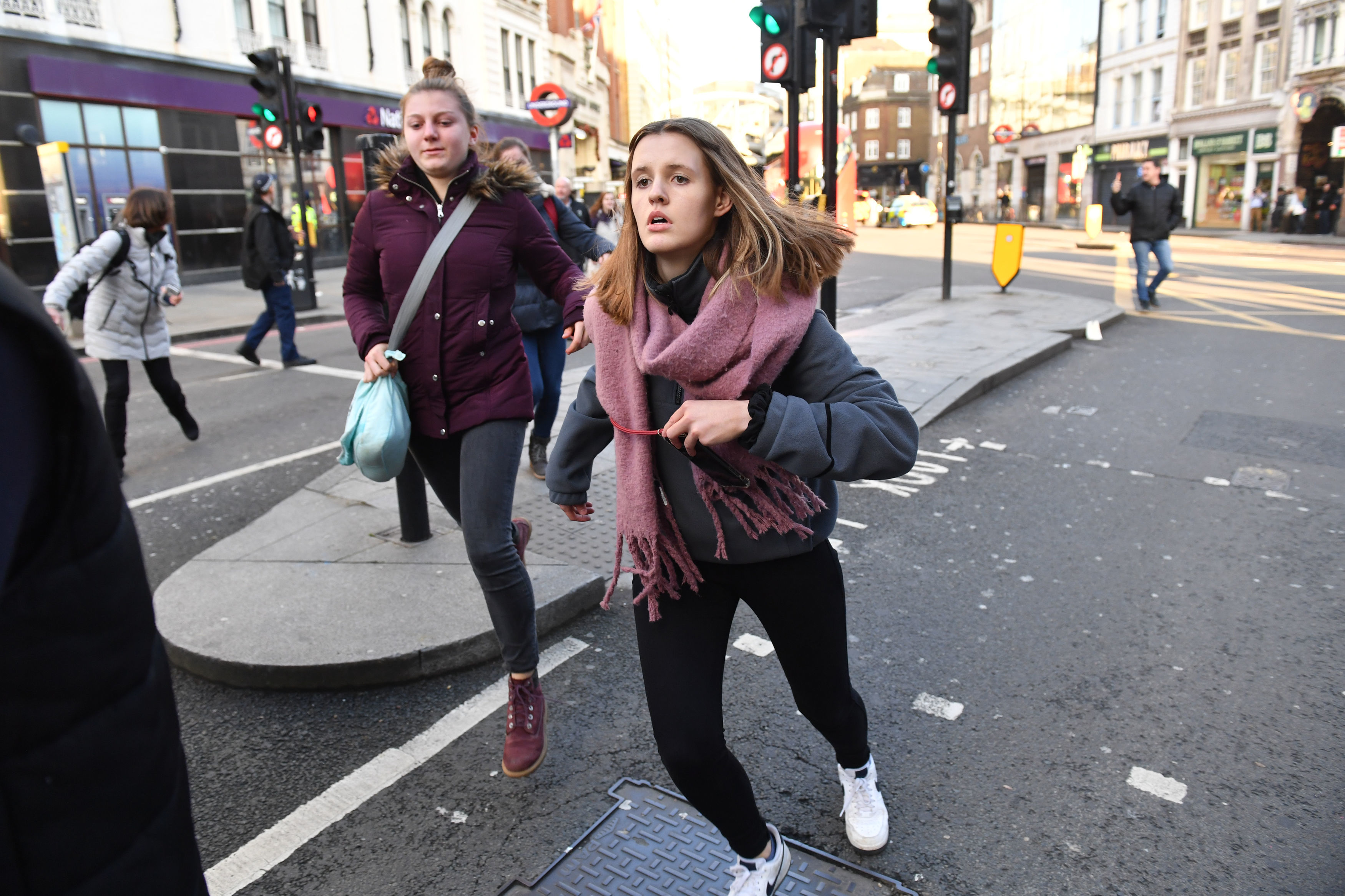  Witnesses can be seen running as the lockdown was put in place