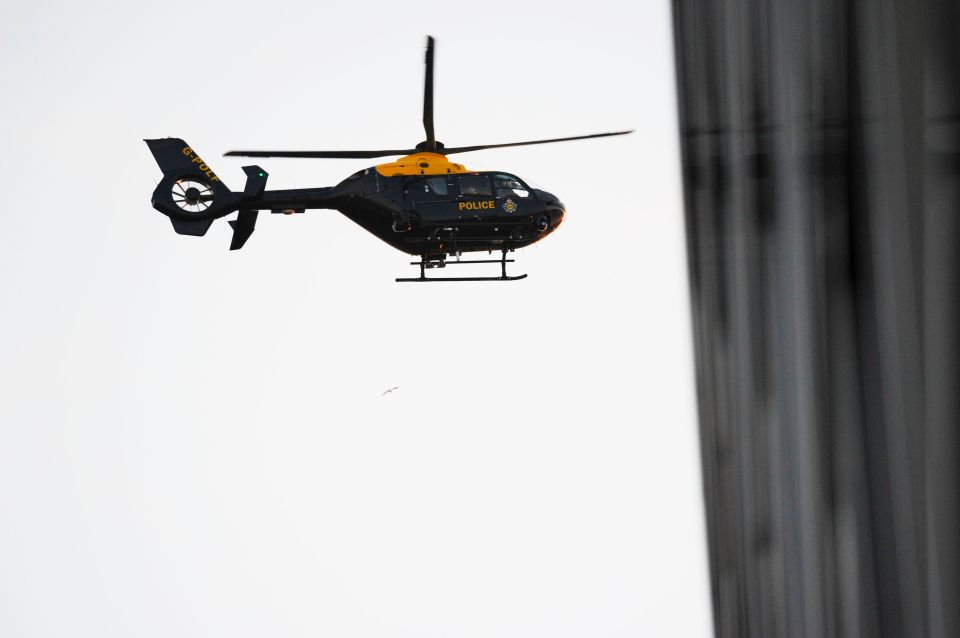  A Police helicopter was hovering over the scene of the London Bridge attack for several hours