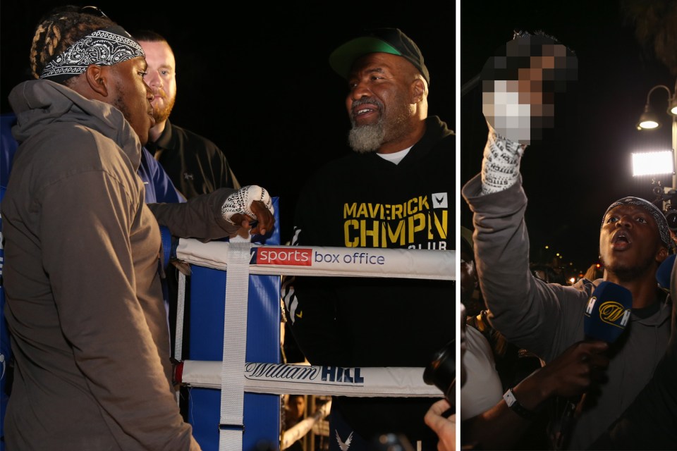 KSI and Shannon Briggs were involved in an ugly spat at the Venice Beach workout