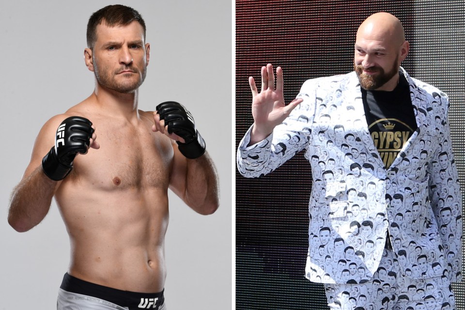  UFC champ Stipe Miocic will fight Tyson Fury (right) next year in the boxing ring