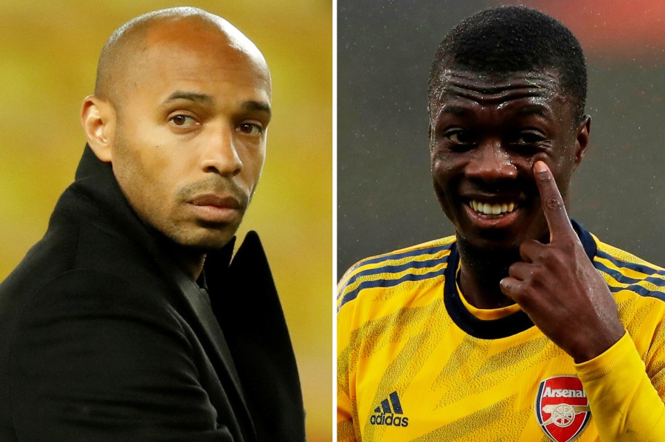  Arsenal legend Thierry Henry has leapt to the defence of £72m flop club record buy Nicolas Pepe