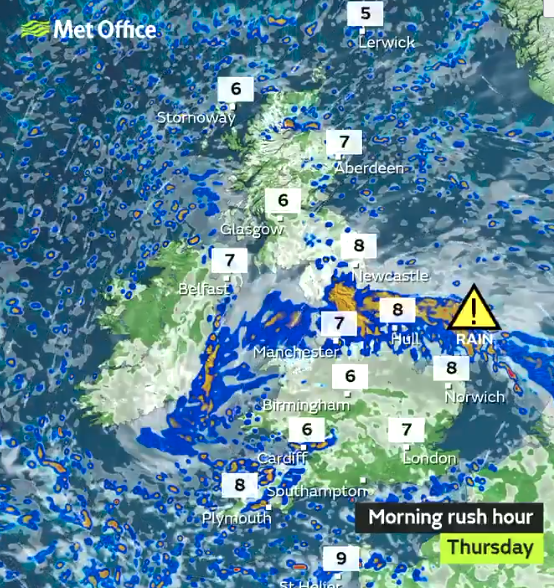  The Met Office is predicting some very wet weather across most parts of northern England