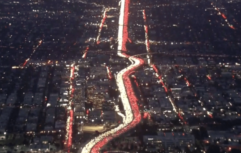  Thanksgiving holiday travel stranded thousands of drivers along Interstate 5 in Los Angeles