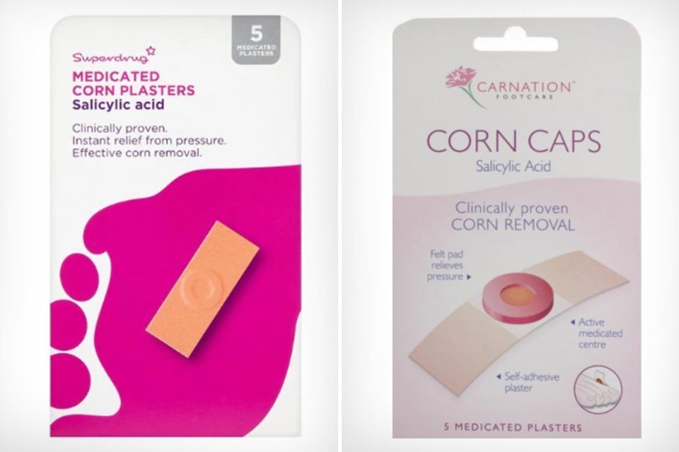  Identical corn plasters from Superdrug (left) and Carnation