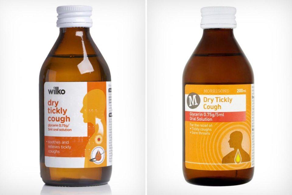  Identical cough medicine from Wilko (left) and Morrisons