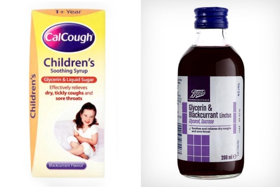  Identical children's cough medicine from Calclough (left) and Boots