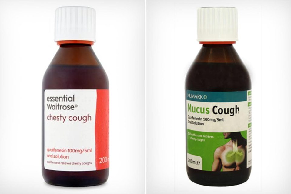  Identical chesty cough medicine from Waitrose (left) and Numark