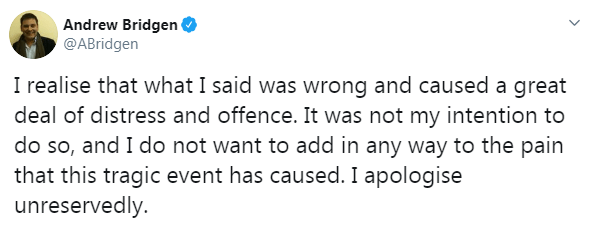  The Tory MP apologised for his comments