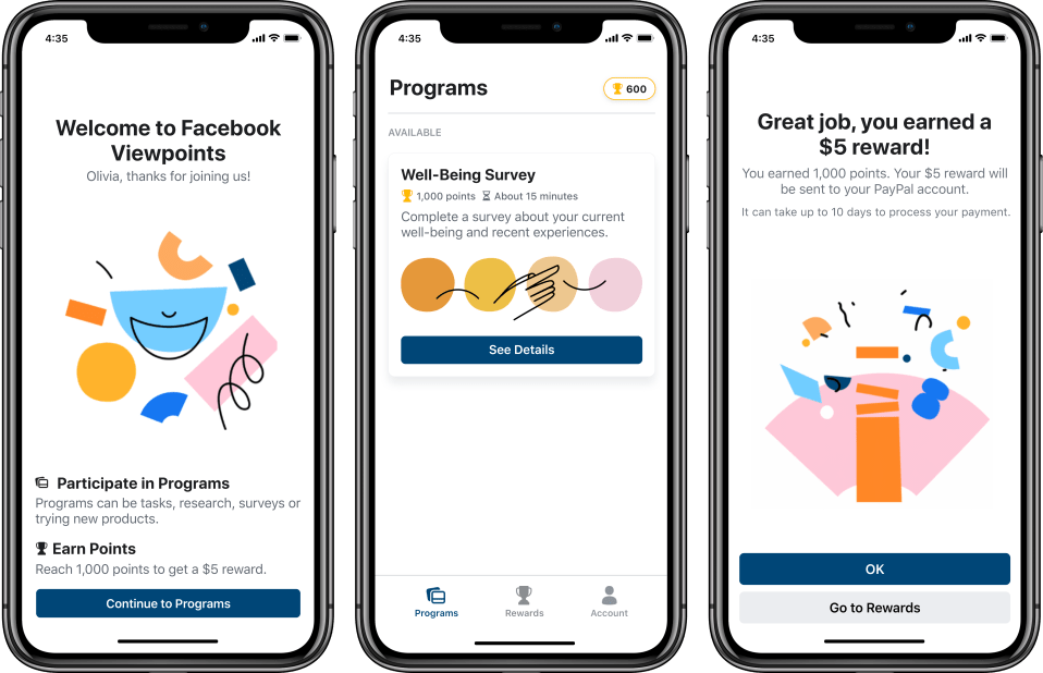  Facebook's viewpoint app will pay you for completing surveys