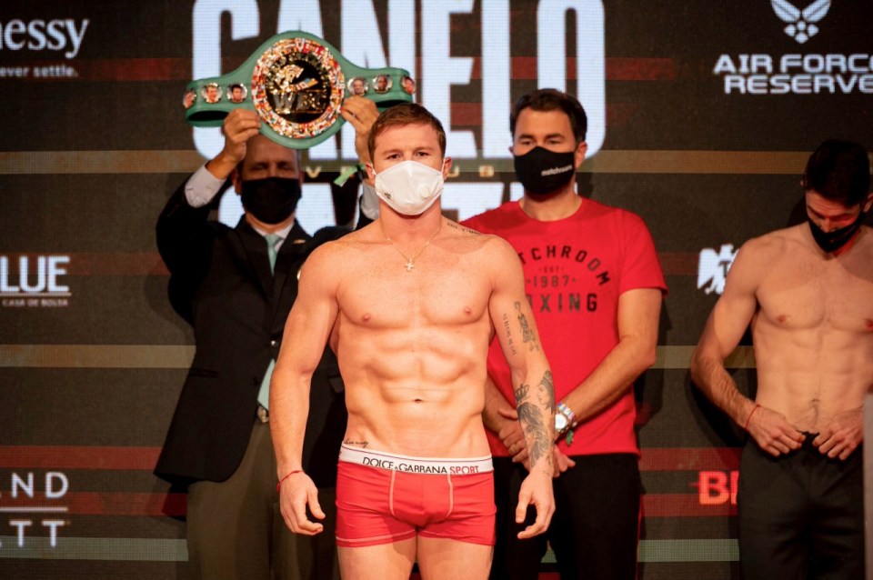 Canelo weighed in for his super-middleweight win over Smith