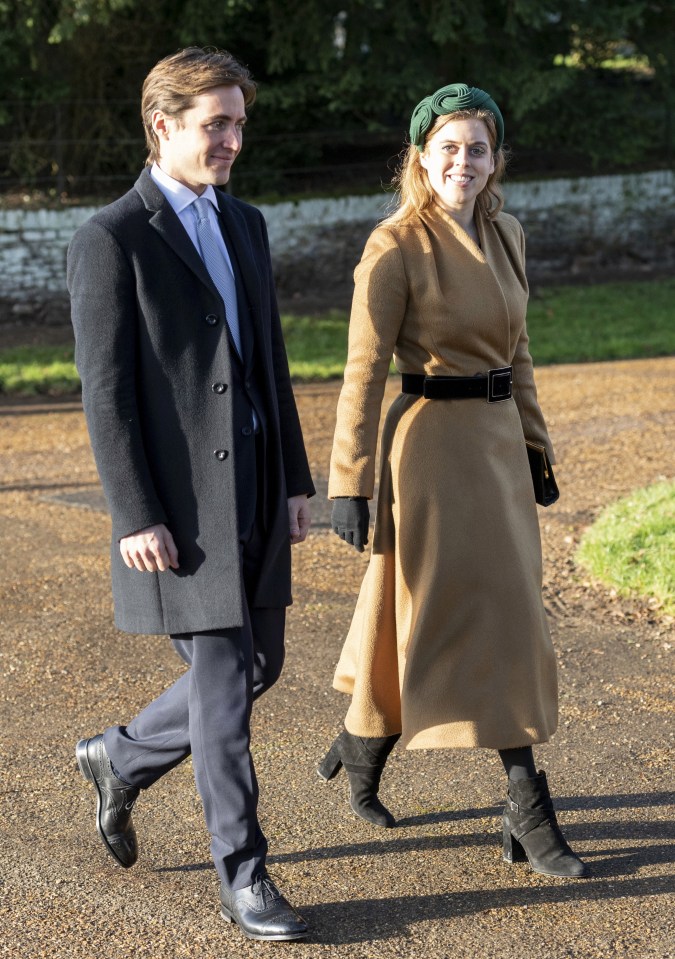  Edoardo Mapelli Mozzi joined the Princess of York  or the annual Christmas Day church service at St Mary Magdalene Church 