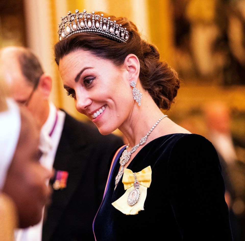 Kate Middleton honoured her late mother-in-law Princess Diana by wearing her tiara this evening