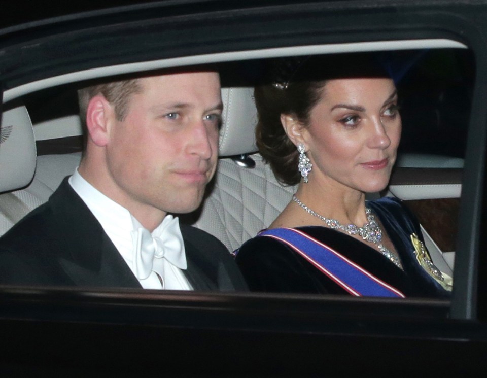 Kate Middleton joined Prince William for a Diplomatic Reception at Buckingham Palace this evening 