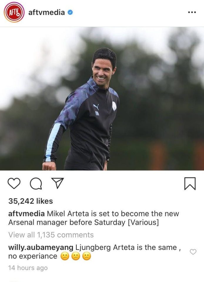  Pierre-Emerick Aubameyang's brother criticised Arsenal for hiring 'inexperienced' Mikel Arteta