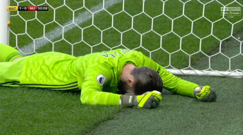  De Gea looked devastated after his costly mistake