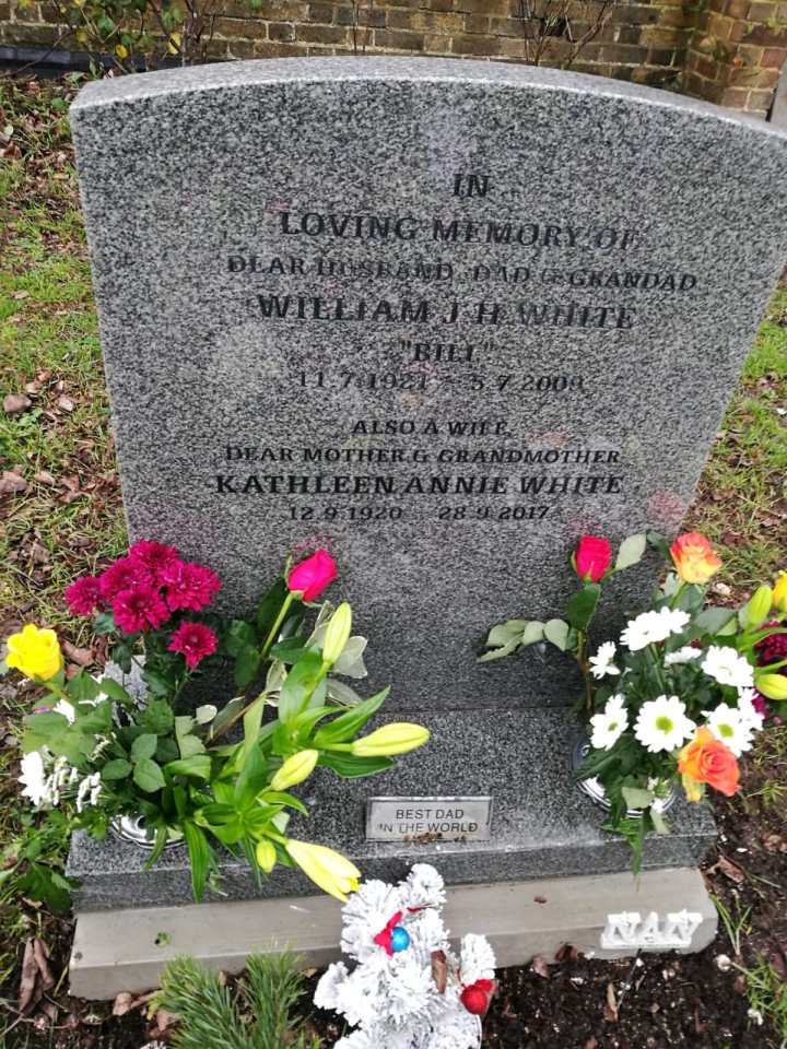  Kathleen White's grave in Stone Cemetery before the rubbish was dumped on it.