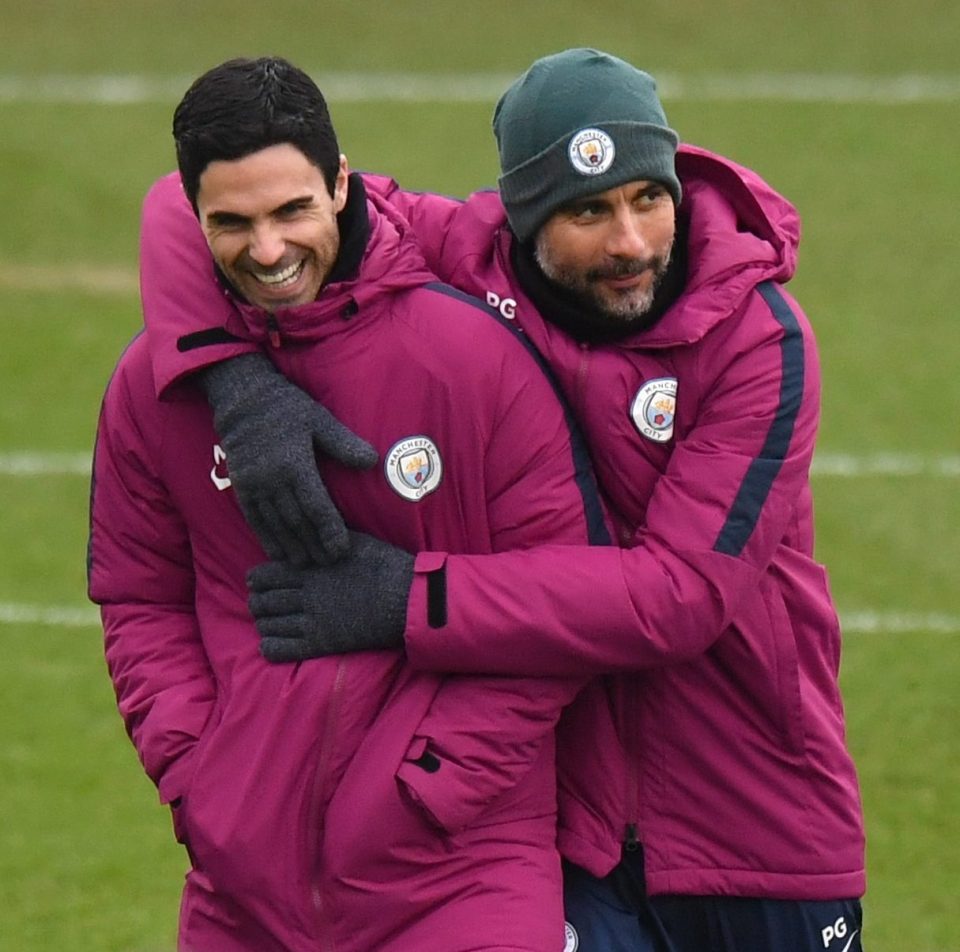  Arteta has become Pep Guardiola's right-hand man at Man City