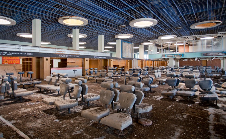  Nicosia International Airport in Cyprus was a bustling transport hub, but its waiting area is now decaying with time