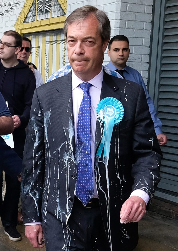  Nigel Farage was 'milkshaked' in Newcastle