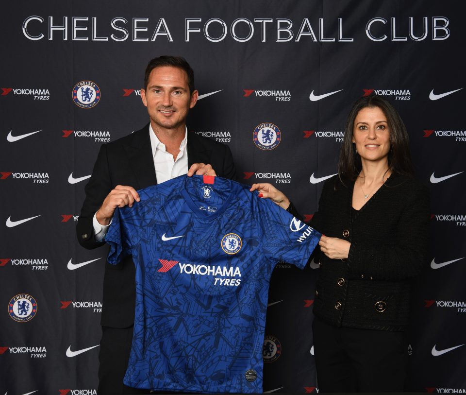  Granovskaia with Chelsea boss Frank Lampard, who is able to bring in new signings from next summer