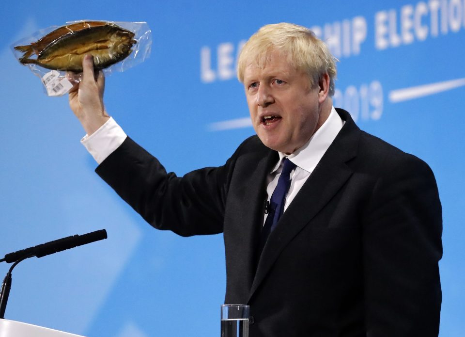  Boris Johnson brandished a kipper on stage during the leadership election