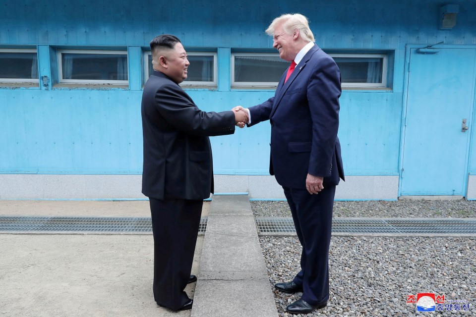  Trump meets with North Korean leader Kim Jong Un at a historic June 2019 summit at the DMZ separating North and South Korea.