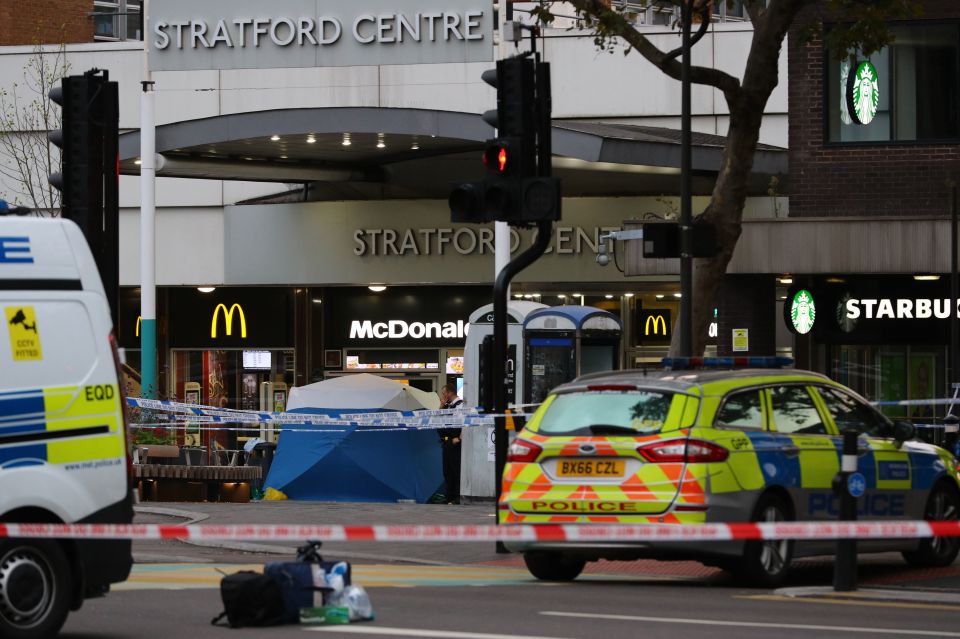  The 15-year-old was knifed outside the Stratford Centre shopping precinct shortly after 3pm