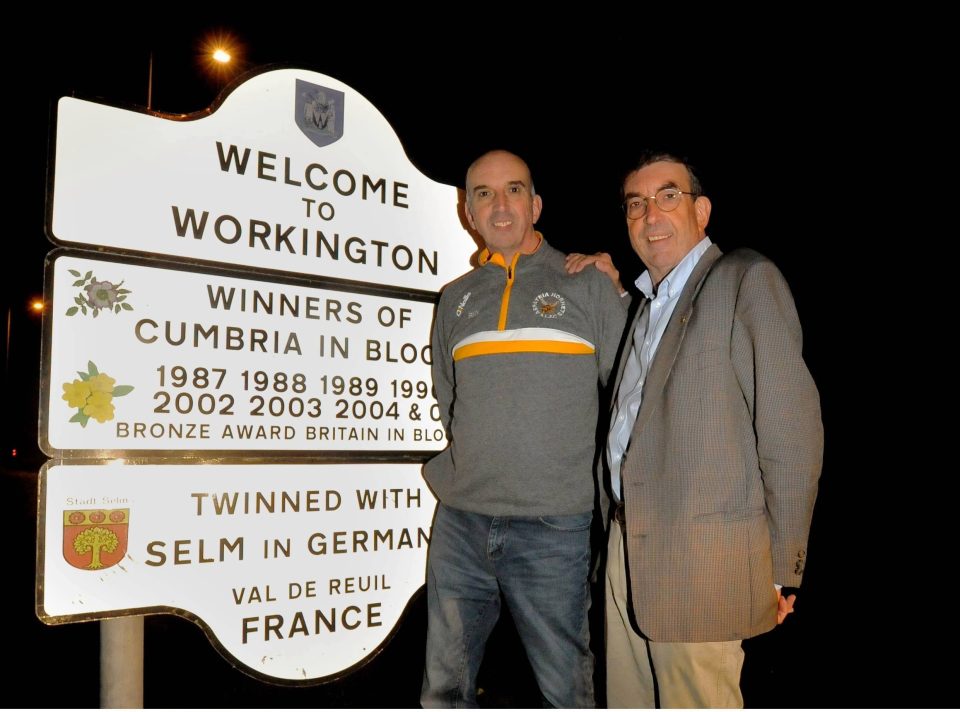  Sun reporter Mike Ridley (right) with his brother Mark Ridley in Workington, the town in Cumbria which has become a hotspot of the General Election