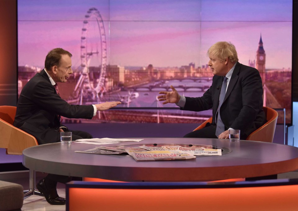  Boris was interviewed by Andrew Marr earlier - but hasn't got a date in the diary for one with Andrew Neil