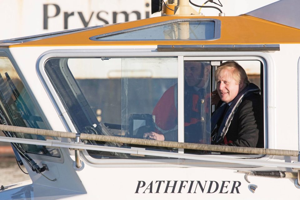  Boris on board a patrol boat at Southampton's port