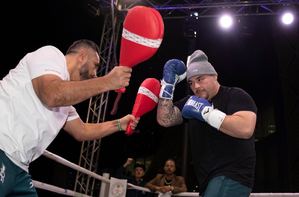  Andy Ruiz Jr was put through his paces during the open workout in Saudi Arabia