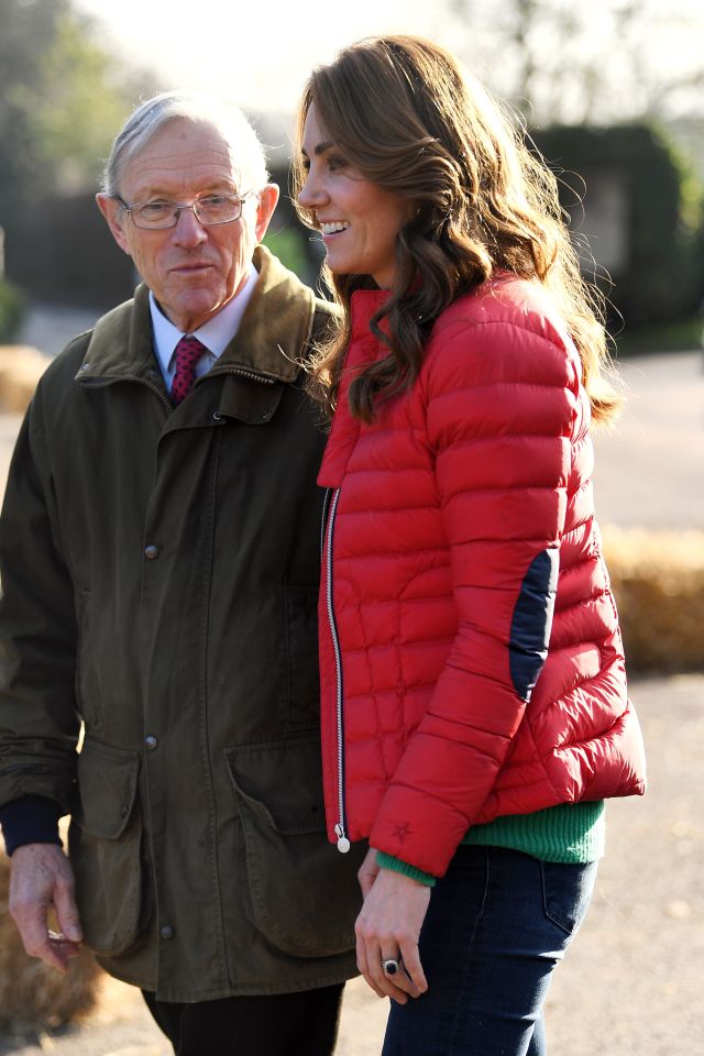 The duchess wore festive green and red for the visit