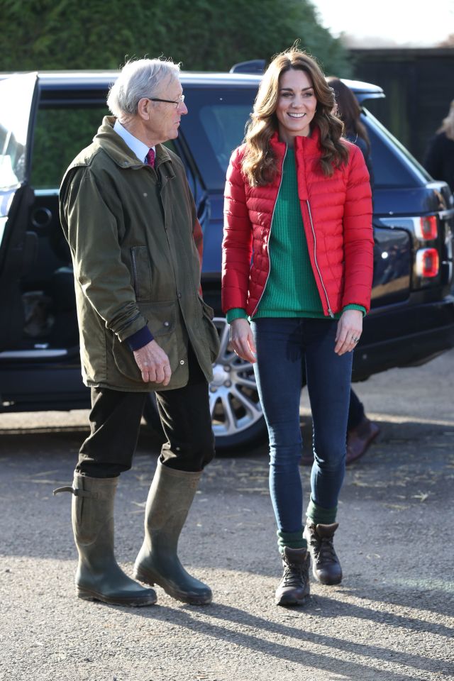 Kate was dressed down for today's visit to the farm