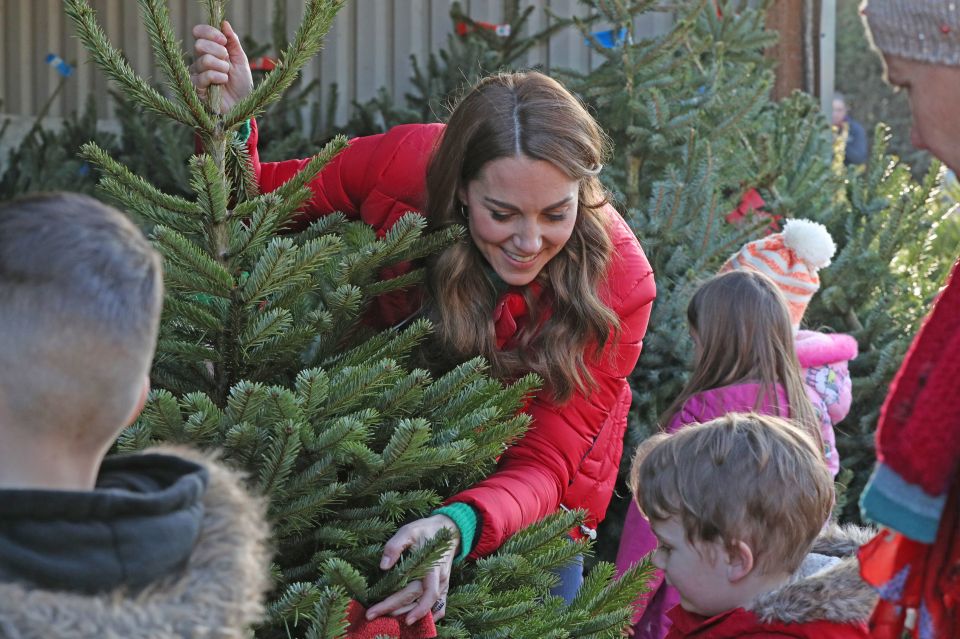 Kate helped to pick out trees with some of the little ones