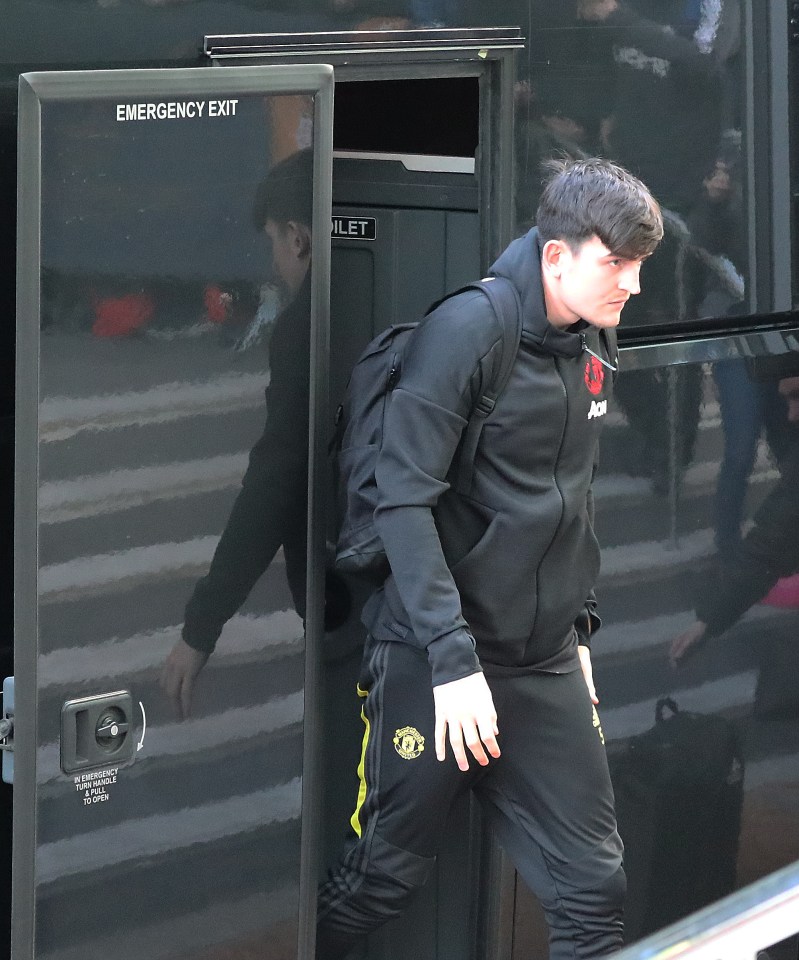  Harry Maguire also arrived at the hotel in Manchester ahead of the clash