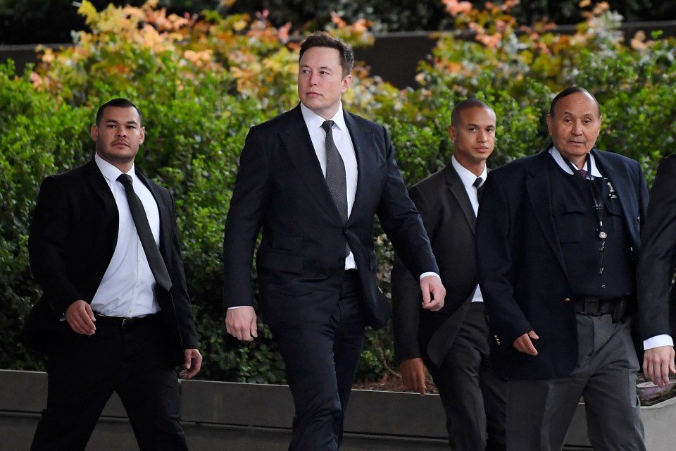  Tesla boss Elon Musk arriving at the US District Court in Los Angeles earlier this week